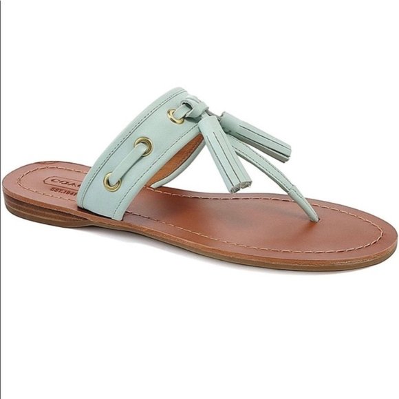 Coach Shoes - COACH Sheena Fringe Sandals Mint Size 9